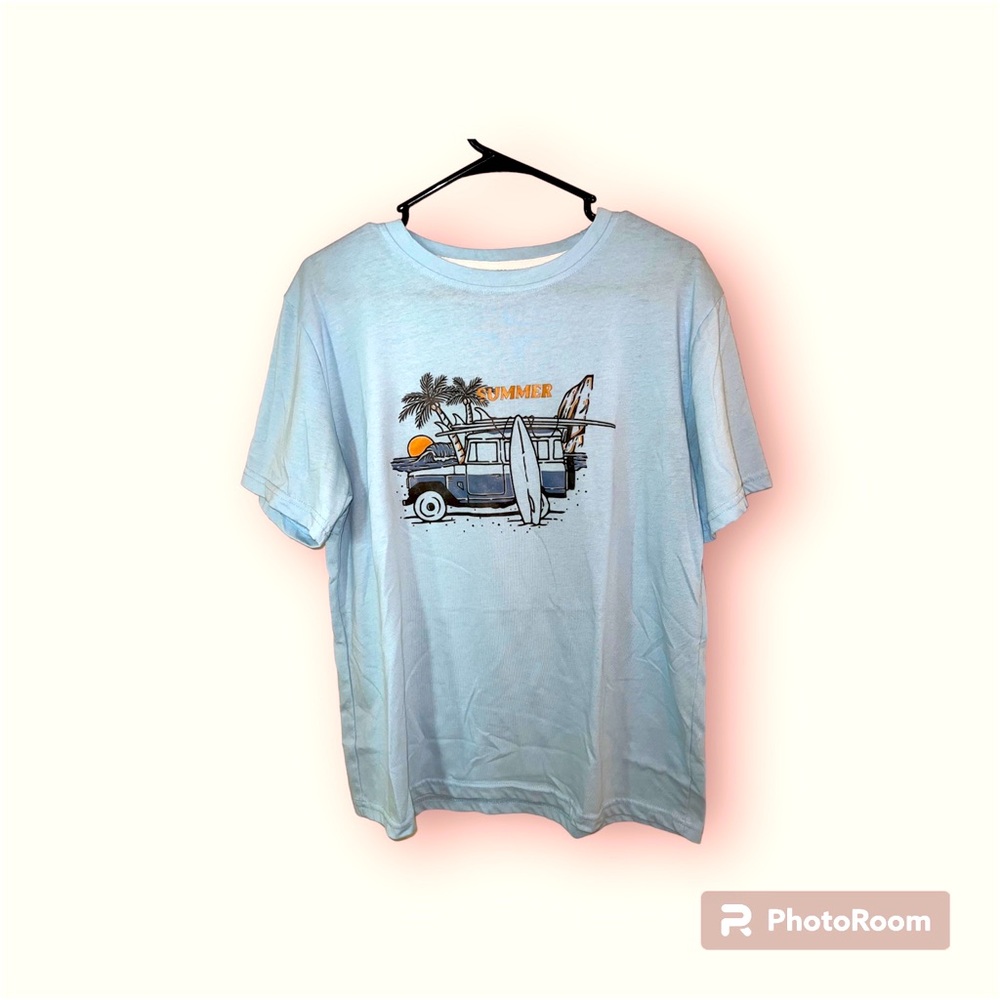 Summer Time Beach Van Surf Logo T Shirt Short Sleeve Men’s Size Medium